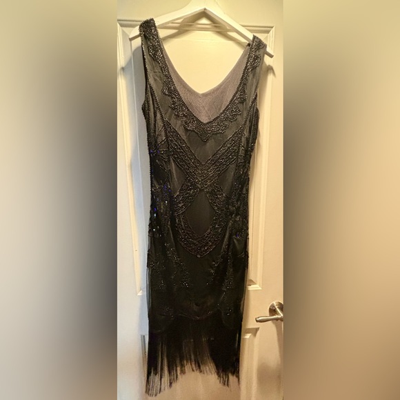 Beautiful beaded flapper dress: Great Gatsby Halloween size L - Picture 1 of 5